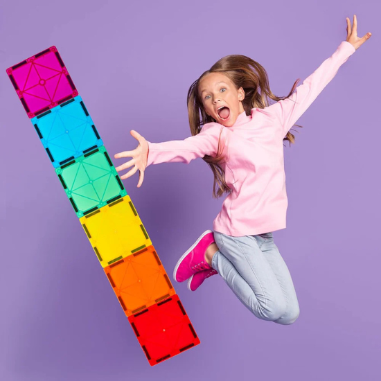 100 PCS Magnetic Tiles with 2 Cars, STEM Approved Educational Magnet BuildingToys, Magnet Puzzles Stacking Blocks for Boys Girls