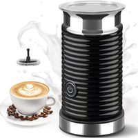 Milk Frother – Electric Milk Steamer for Hot & Cold Foam, Automatic Frother for Coffee, Cappuccino, Latte, Macchiato, Non-Stick Easy Clean, Black (black)