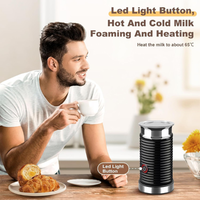 Milk Frother – Electric Milk Steamer for Hot & Cold Foam, Automatic Frother for Coffee, Cappuccino, Latte, Macchiato, Non-Stick Easy Clean, Black (black)