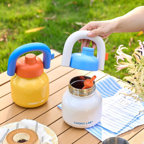 CHAKO LAB Insulated Water Bottle with Straw Lid, handle,Straw & Screw Top,33oz,Stainless Steel Water Bottle for Fitness and Sports,BPA Free