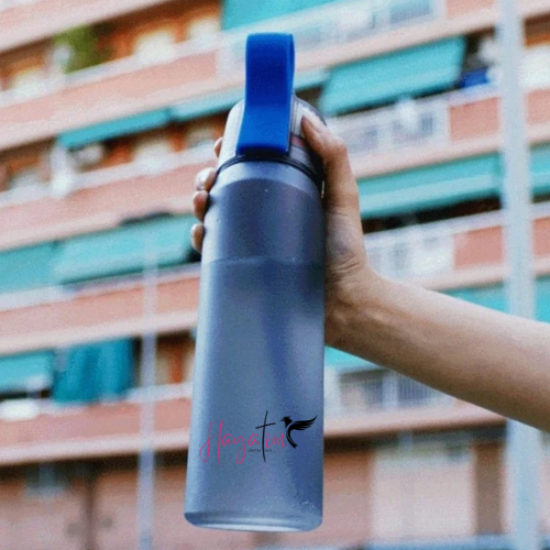 Flavored Water Bottle 22oz (650ml) with Straw & 5 Scent Pods, Sugar-Free, Zero Calories | Reusable Sports Bottle for School, Gym & Fitness, Suitable for Carbonation (Blue)