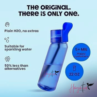 Flavored Water Bottle 22oz (650ml) with Straw & 5 Scent Pods, Sugar-Free, Zero Calories | Reusable Sports Bottle for School, Gym & Fitness, Suitable for Carbonation (Blue)